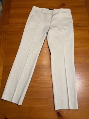 Ann Taylor Cream Straight-Leg Dress Pants